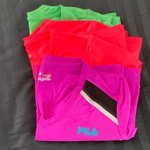 3 FILA sport work out tops
